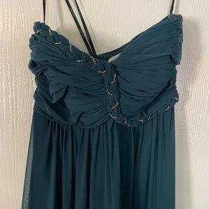 Calvin Klein Teal Strapless Maxi Dress